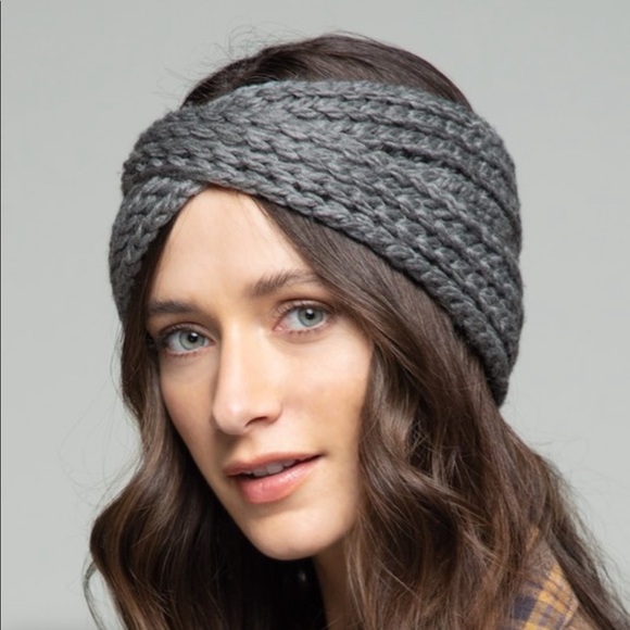 CHICBOMB Accessories - Chunky Cozy Winter Knit Headband- DARK GRAY